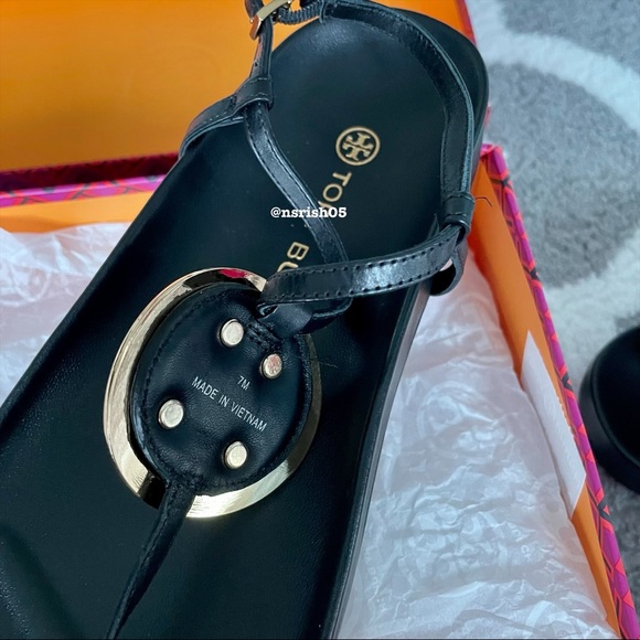 ☀️NWT☀️TORY BURCH Patos Sandals Black 7 - Picture 8 of 11